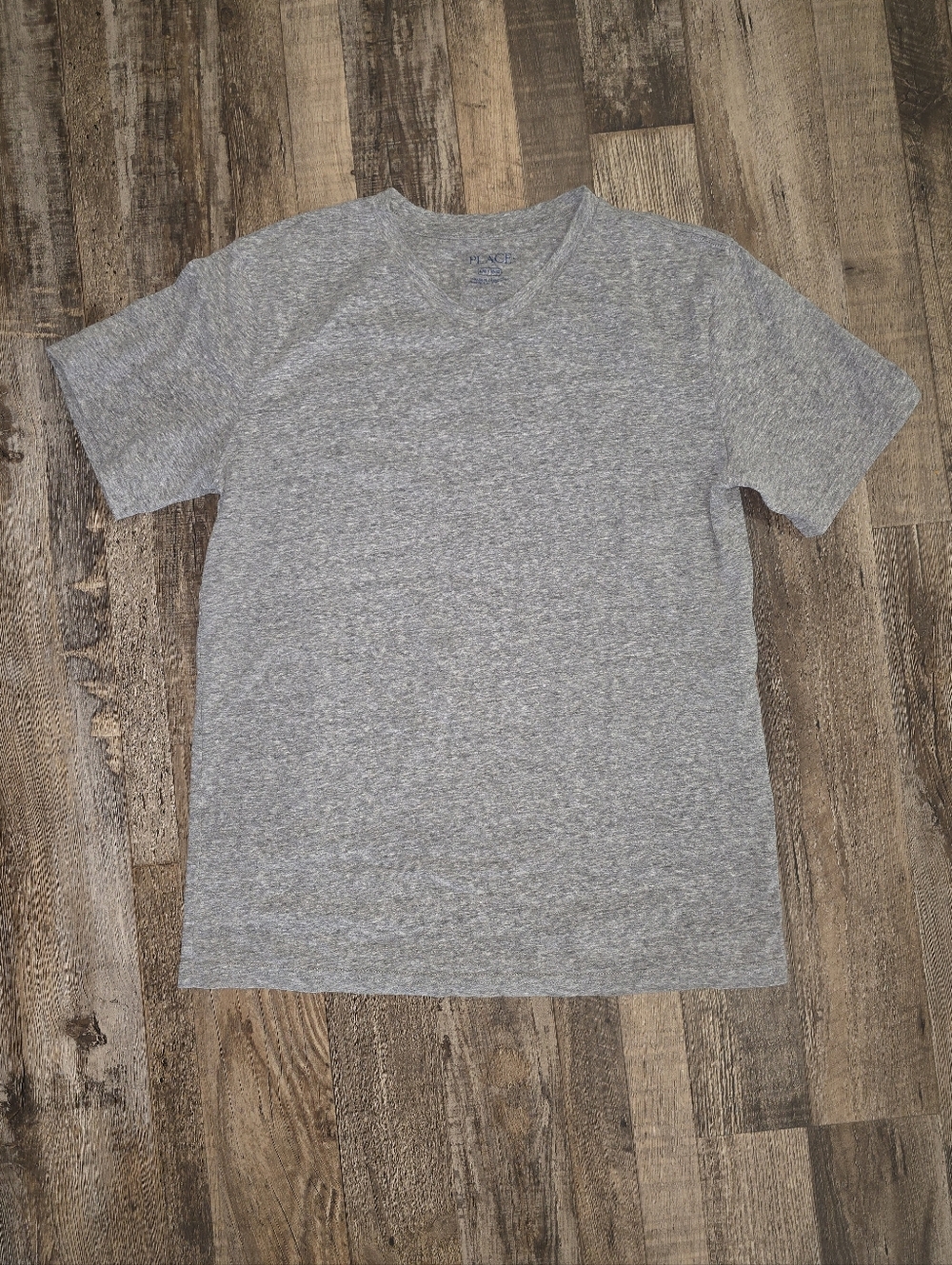 Children's Placr Heather Gray V-Neck Short Sleeve Shirt Size: Large (10/12)